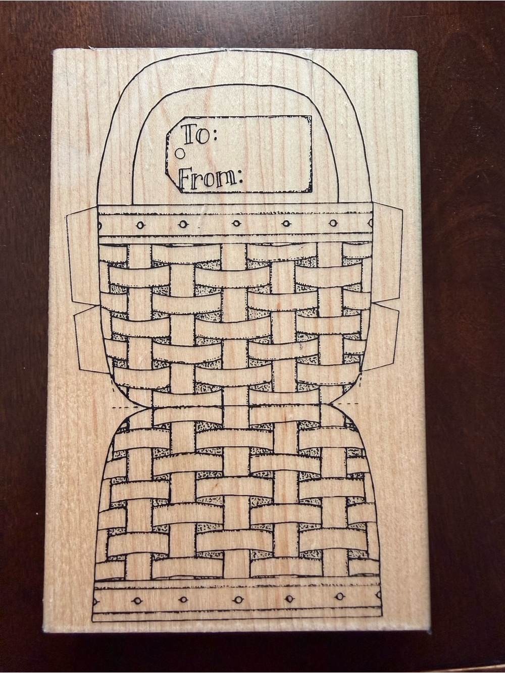 Rubber Stamp PICNIC BASKET To/From Limited Edition Rubber Stamps 2002 New